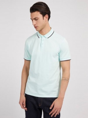 Camisa Polo Guess Classic Polo Hombre Azules Claro | SE-812753