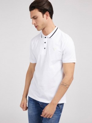 Camisa Polo Guess Classic Polo Hombre Blancos | SE-805201