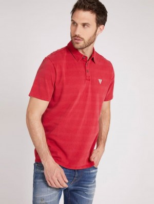 Camisa Polo Guess Logo Triangle Hombre Rojos | SE-264172