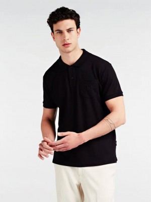 Camisa Polo Guess Marciano Hombre Negros | SE-458414