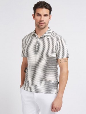 Camisa Polo Guess Marciano Linen Hombre Azules | SE-600217