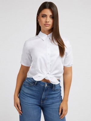 Camisas Guess Front Knot Mujer Blancos | SE-371445