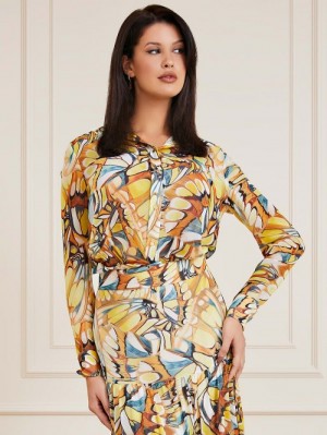 Camisas Guess Marciano All Over Print Mujer Multicolor | SE-426176