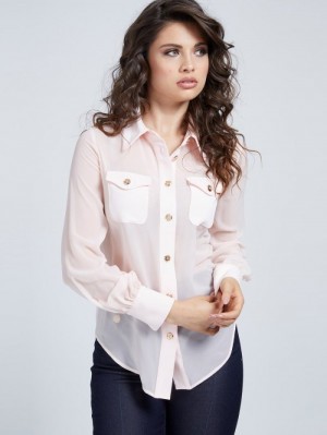 Camisas Guess Marciano Mujer Rosas Claro | SE-980217