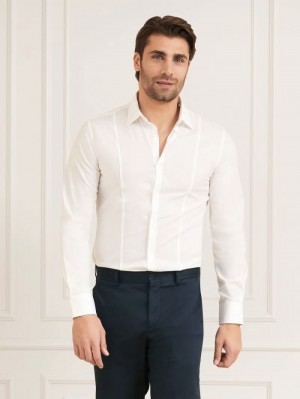 Camisas Guess Marciano Regular Hombre Blancos | SE-445350