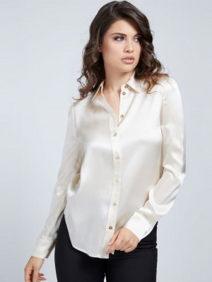 Camisas Guess Marciano Silk Mujer Rosas | SE-335084