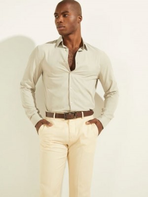 Camisas Guess Marciano Slim Fit Hombre Marrom | SE-954956