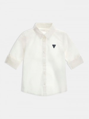 Camisas Guess Popeline Niños Blancos | SE-906284