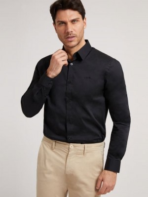 Camisas Guess Slim Fit Hombre Negros | SE-287503