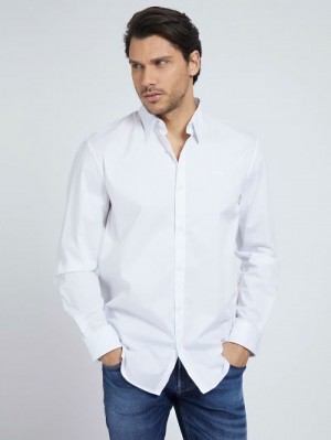 Camisas Guess Stretch Hombre Blancos | SE-275009