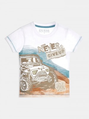 Camiseta Guess All Over Print Niños Blancos | SE-337899