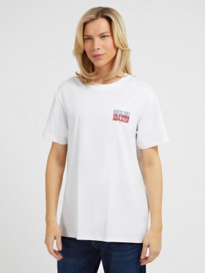 Camiseta Guess Back Print Hombre Blancos | SE-869056