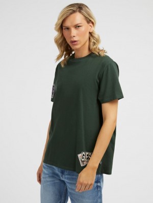 Camiseta Guess Back Print Hombre Verdes | SE-563501