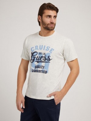 Camiseta Guess Front Logo Hombre Blancos | SE-144520