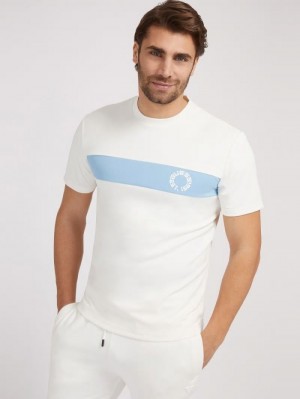 Camiseta Guess Front Logo Hombre Blancos | SE-816331