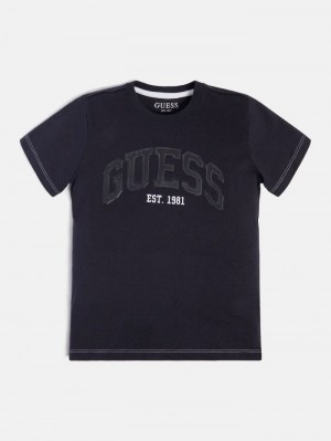 Camiseta Guess Front Logo Niños Azules | SE-906903