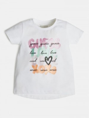 Camiseta Guess Front Logo Niños Blancos | SE-957524