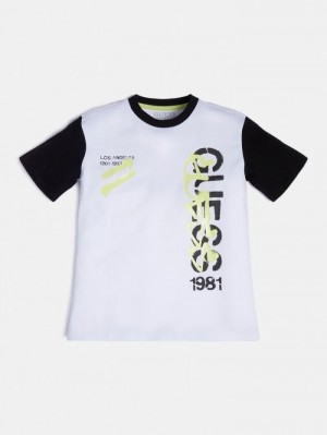 Camiseta Guess Front Logo Niños Blancos | SE-454644