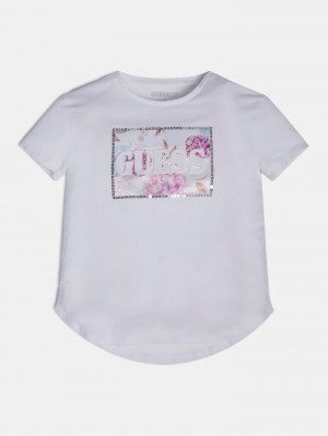 Camiseta Guess Front Logo Niños Blancos | SE-011070