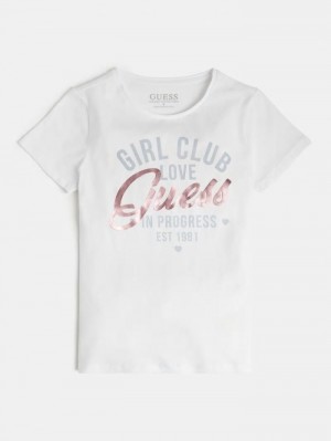 Camiseta Guess Front Logo Niños Blancos | SE-382398