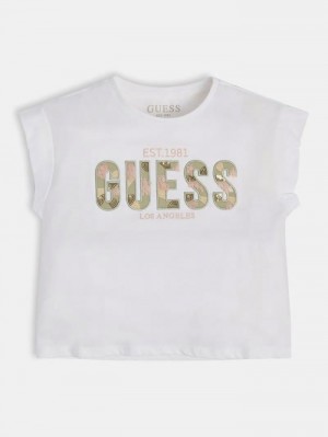 Camiseta Guess Front Logo Print Niños Blancos | SE-898357