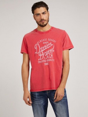 Camiseta Guess Front Print Hombre Rojos | SE-982512