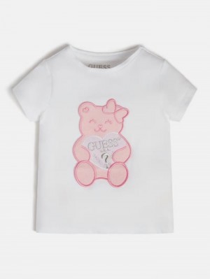 Camiseta Guess Front Print Niños Blancos | SE-752023