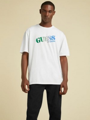 Camiseta Guess Front-logo Hombre Blancos | SE-913818