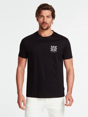 Camiseta Guess Marciano 4m Hombre Negros | SE-235832