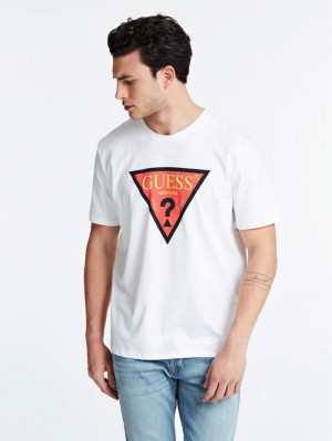 Camiseta Guess Monaco Logo Hombre Blancos | SE-916125