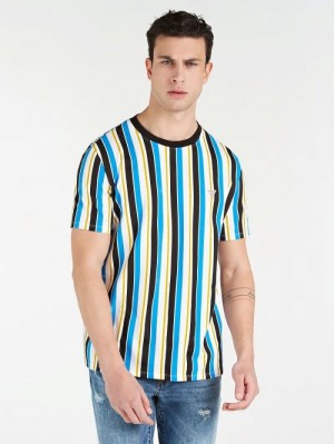 Camiseta Guess Striped Hombre Multicolor | SE-562043