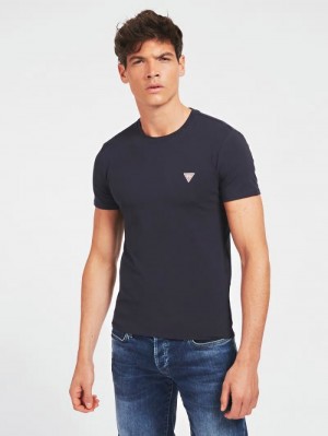 Camiseta Guess Super Slim Fit Hombre Azul Marino | SE-021190