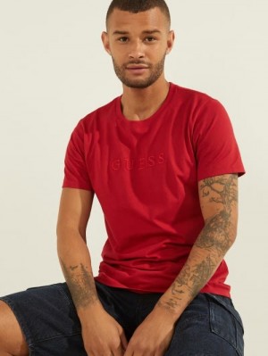 Camiseta Guess Tone-on-tone Logo Hombre Rojos | SE-772546