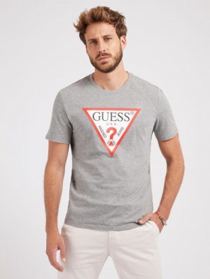 Camiseta Guess Triangle Logo Hombre Grises | SE-250582