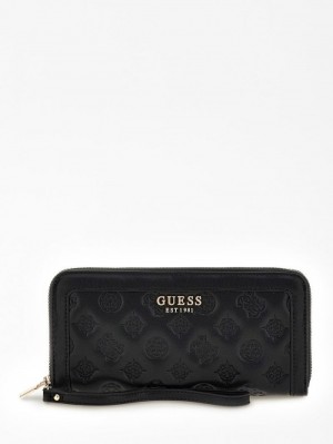 Carteras Guess Abey Debossed-logo Maxi Mujer Negros | SE-075975