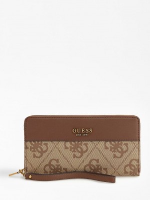 Carteras Guess Berta 4g Logo Maxi Mujer Marrom | SE-354349