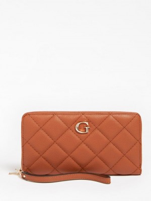 Carteras Guess Gillian Quilted Maxi Mujer Marrom | SE-962158