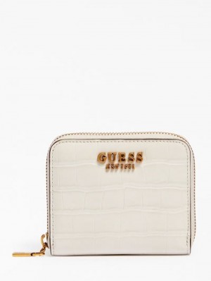 Carteras Guess Laurel Croc Print Mini Mujer Blancos | SE-754799