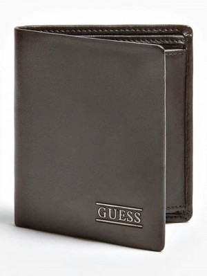 Carteras Guess New Boston Leather Hombre Negros | SE-148698