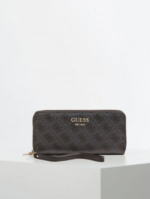 Carteras Guess Vikky Logo Mujer Grises Oscuro | SE-750601