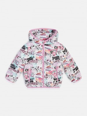 Chamarra Puffer Guess All Over Print Niños Multicolor | SE-899611