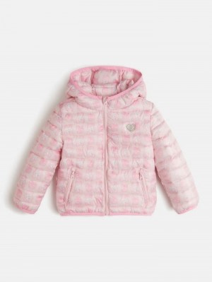 Chamarra Puffer Guess All Over Print Niños Rosas | SE-138426