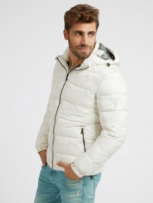 Chamarra Puffer Guess Super Light Hombre Blancos | SE-012155