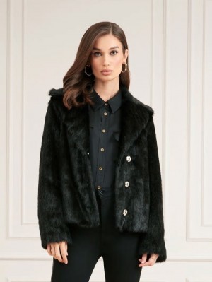 Chamarras Guess Marciano Faux Fur Mujer Negros | SE-768757