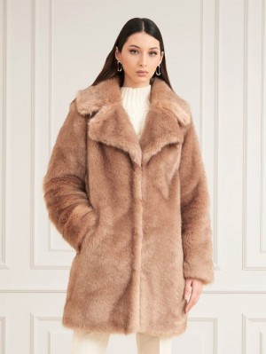 Chamarras Guess Marciano Faux Fur Mujer Beige | SE-544436