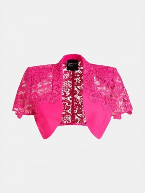 Chamarras Guess Marciano Lace Bolero Mujer Fucsia | SE-424911