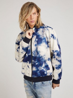 Chaqueta De Bombardero Guess All Over Print Hombre Blancos | SE-500863