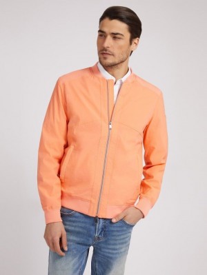 Chaqueta De Bombardero Guess Nylon Hombre Naranjas | SE-483158