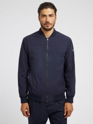 Chaqueta De Bombardero Guess Relaxed Fit Hombre Azules | SE-458782