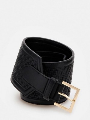 Cinturones Guess Abey Braided Belt Mujer Negros | SE-005969